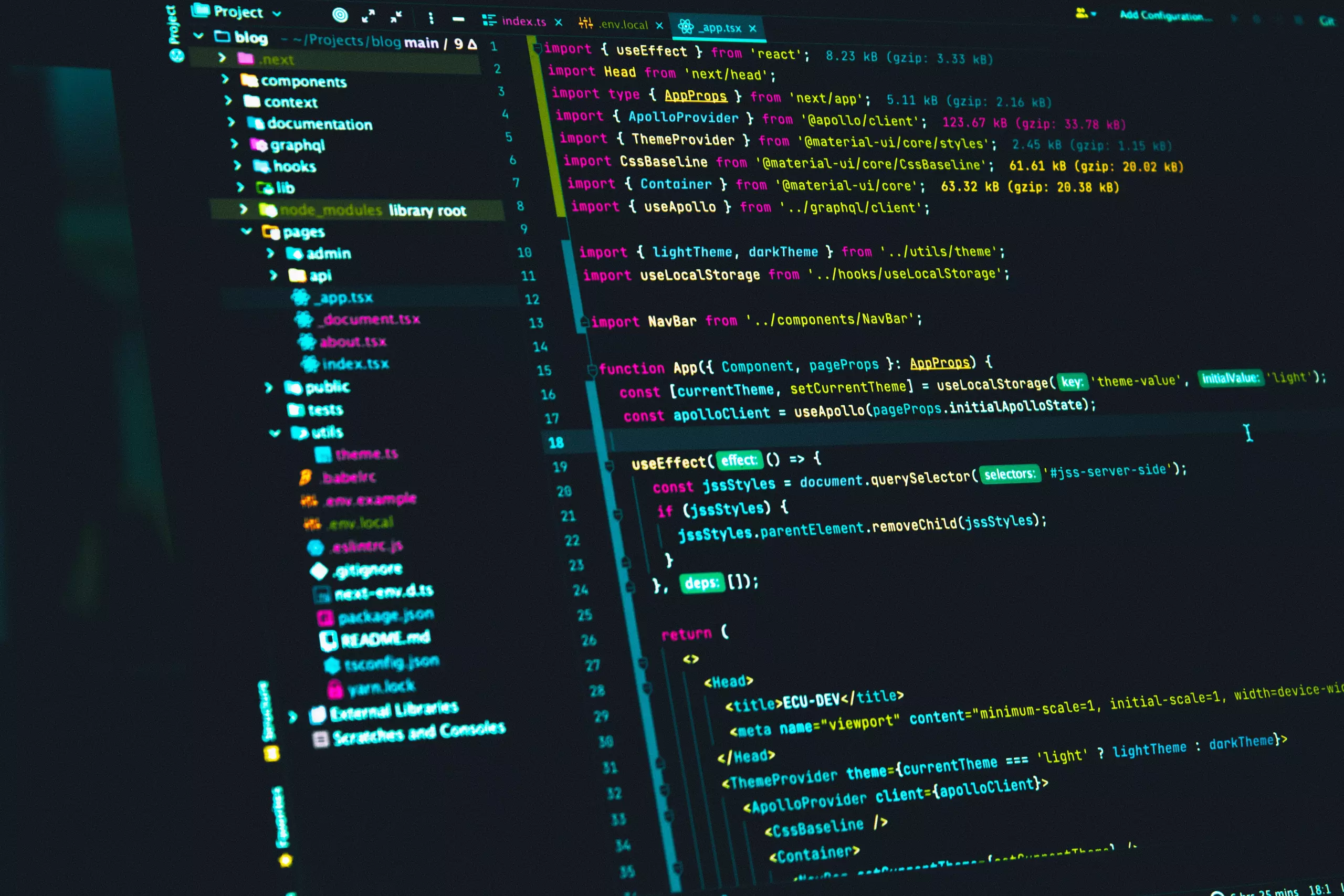 Code à l'écran
